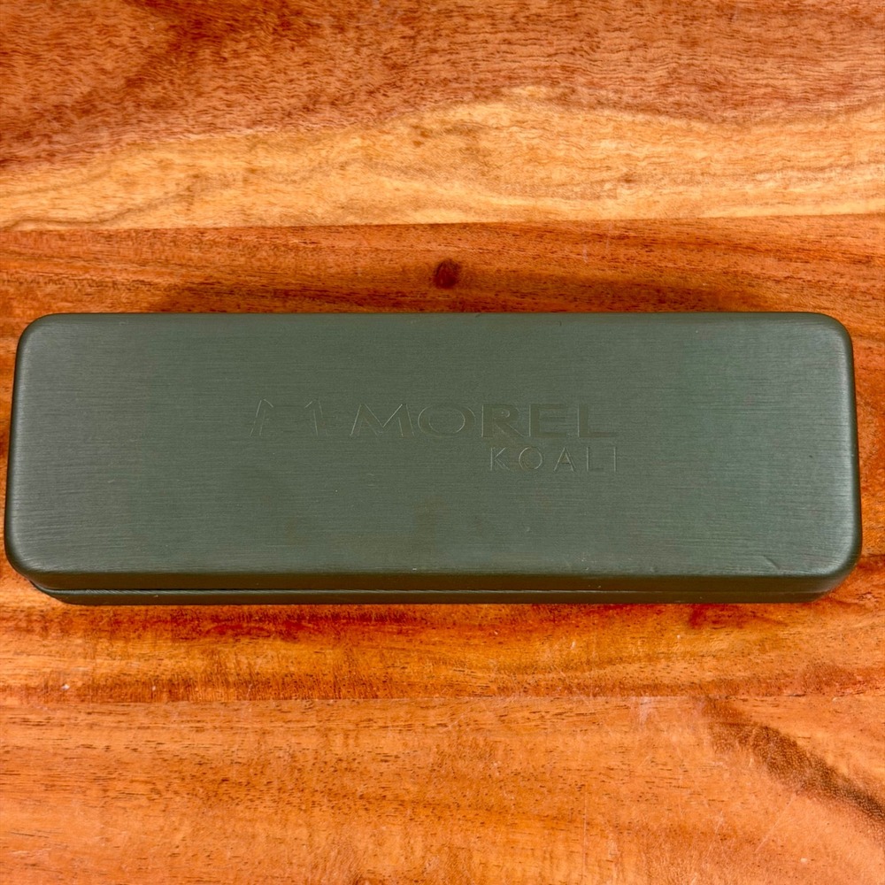 Morel Koali Eyeglass Case Dark Green Hard Shell Magenta Lining with Cloth Set